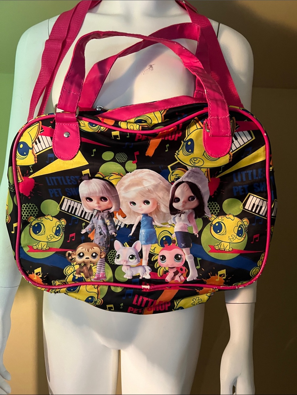 Littlest Pet Shop  x Blythe Pink Multicolor Character Tote RARE